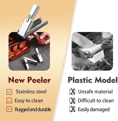 2025 New Stainless Steel Crawfish Peeler Tool，Crawfish Quick Peeler，Efficient Easily Peeling Shrimp Tails，Clean Convenient and Smart Seafood Sheller Tool for Families and Restaurants in Saudi Arabia