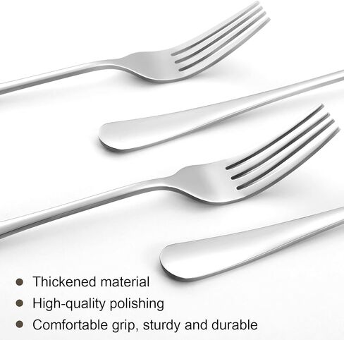 8 Pcs Dinner Forks Set, Food Grade Stainless Steel Forks Silverware, Metal Fork, Flatware Fork for Home, Kitchen or Restaurant, Mirror Polished, Dishwasher Safe, 8 Inches in Saudi Arabia