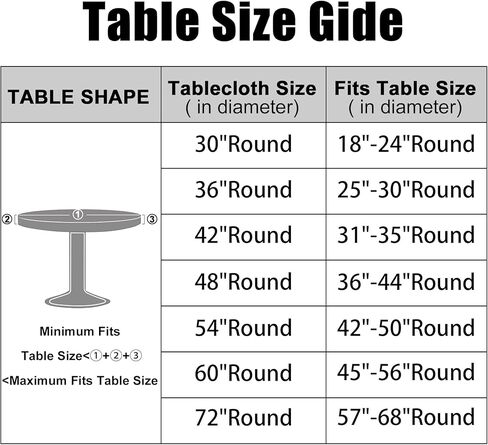 Smiry Round Picnic Tablecloth, Waterproof Elastic Fitted Table Covers for 45" - 56" Tables, Wipeable Flannel Backed Vinyl Tablecloths for Camping, Indoor, Outdoor, Grey & White in Saudi Arabia