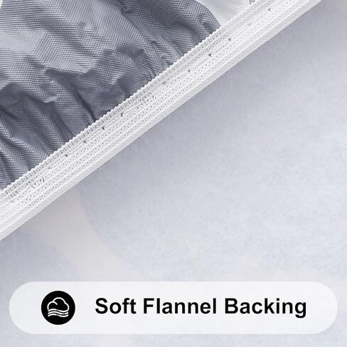Smiry Round Picnic Tablecloth, Waterproof Elastic Fitted Table Covers for 45" - 56" Tables, Wipeable Flannel Backed Vinyl Tablecloths for Camping, Indoor, Outdoor, Grey & White in Saudi Arabia