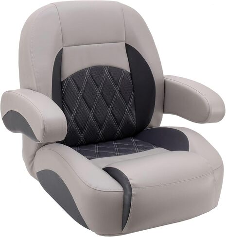 كرسي الكابتن العائم الفاخر منخفض الظهر من DeckMate - رمادي وفحمي in Kuwait