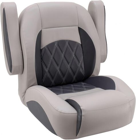 كرسي الكابتن العائم الفاخر منخفض الظهر من DeckMate - رمادي وفحمي in Kuwait