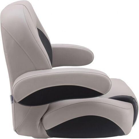 كرسي الكابتن العائم الفاخر منخفض الظهر من DeckMate - رمادي وفحمي in Kuwait