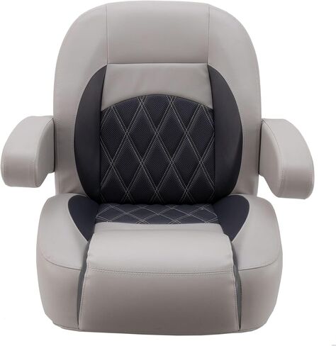 كرسي الكابتن العائم الفاخر منخفض الظهر من DeckMate - رمادي وفحمي in Kuwait