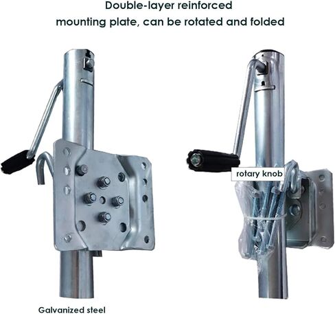 Trailer Jack Wheel - Galvanized Steel Folding Guide Wheel Bracket, Heavy Duty Boat Trailer Jack, Bolt-On Swivel Tongue Jack, with 6'' Dual Wheels, 10" Lift, 15 in Saudi Arabia