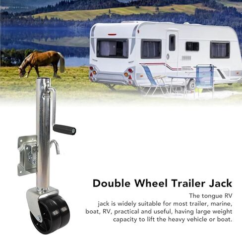 Trailer Jack Wheel - Bolt-On Swivel Tongue Jack, Boat Trailer Jack with Wheel, Trailer Jockey Wheel, Double Jockey Wheel,Folding Trailer Jockey Wheel, Heavy Du,150 kg in Saudi Arabia