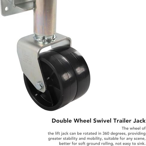 Trailer Jack Wheel - Bolt-On Swivel Tongue Jack, Boat Trailer Jack with Wheel, Trailer Jockey Wheel, Double Jockey Wheel,Folding Trailer Jockey Wheel, Heavy Du,150 kg in Saudi Arabia