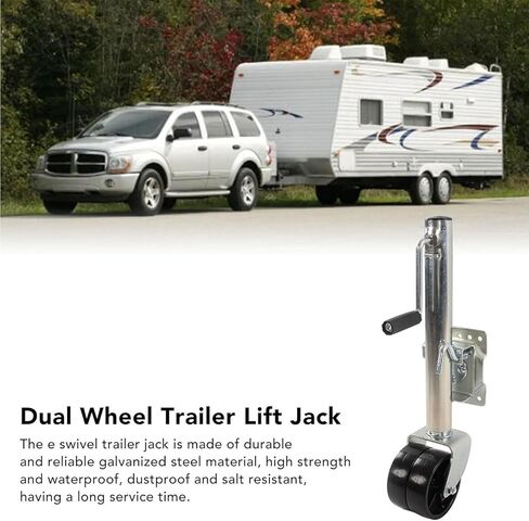 Trailer Jack Wheel - Bolt-On Swivel Tongue Jack, Boat Trailer Jack with Wheel, Trailer Jockey Wheel, Double Jockey Wheel,Folding Trailer Jockey Wheel, Heavy Du,150 kg in Saudi Arabia