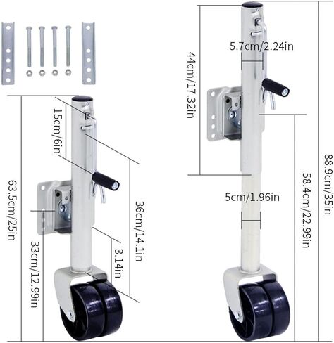 Heavy Duty Marine Swivel Trailer Jack - Boat Trailer Jack with Wheel, Swivel Trailer Wheels with 15Cm Rubber Wheel, Vertical Load 670Kg, for Boat, Camper, Yach in Saudi Arabia