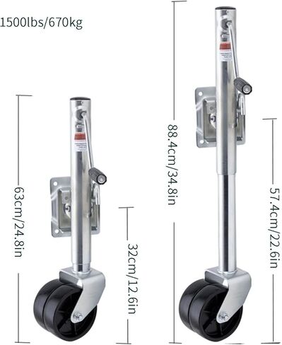 Boat Trailer Jack - Heavy Duty Marine Swivel Trailer Jack, Beach Boat Trailer Jack, 15Cm Double Wheel Trailer Wheel, Lift Swivel Trailer Jack, for Boat/Camper/ in Saudi Arabia