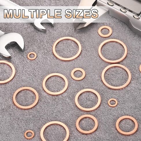 uxcell 75Pcs M14 Flat Washer Copper Washer Sealing Rings, 14mm ID 20mm OD 1.5mm Thickness Copper Crush Washers Metric Sealing Gasket for Plumbing Machinery Automotive in Saudi Arabia