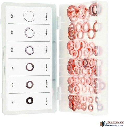 تشكيلة الغسالة ذات الحلقة المسطحة لخط فرامل الزيت SAE 110 قطعة نحاس in Kuwait