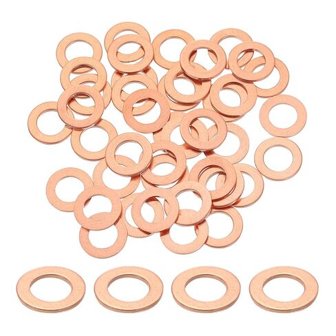 uxcell 75Pcs M14 Flat Washer Copper Washer Sealing Rings, 14mm ID 20mm OD 1.5mm Thickness Copper Crush Washers Metric Sealing Gasket for Plumbing Machinery Automotive in Saudi Arabia