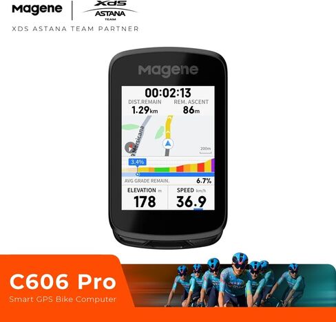 كمبيوتر الدراجة Magene C606 Pro GPS - شاشة لمس عاكسة مقاس 2.8 بوصة، بطارية 25 ساعة، ملاحة الخرائط، Climb Pro، شرائح حية، كمبيوتر ANT+/Bluetooth لركوب الدراجات in Kuwait