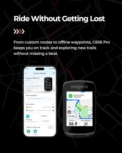 كمبيوتر الدراجة Magene C606 Pro GPS - شاشة لمس عاكسة مقاس 2.8 بوصة، بطارية 25 ساعة، ملاحة الخرائط، Climb Pro، شرائح حية، كمبيوتر ANT+/Bluetooth لركوب الدراجات in Kuwait