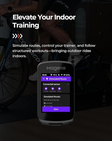 كمبيوتر الدراجة Magene C606 Pro GPS - شاشة لمس عاكسة مقاس 2.8 بوصة، بطارية 25 ساعة، ملاحة الخرائط، Climb Pro، شرائح حية، كمبيوتر ANT+/Bluetooth لركوب الدراجات in Kuwait