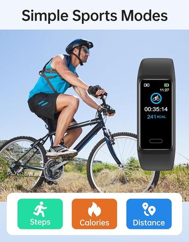 Fitness Tracker Watch, Activity Monitor with Heart Rate, Sleep Tracking, Calorie Counter, IP68 Waterproof, Pedometer in Saudi Arabia