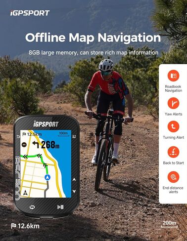 iGPSPORT BSC300 GPS Bike Computer, Wireless Offline MAP Navigation Off Course Warning Bluetooth ANT+ Cycling Computer Waterproof in Saudi Arabia