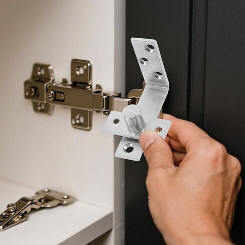 VALICLUD 2 قطعة مفصلات أبواب مخفية من الفولاذ المقاوم للصدأ، مفصلات محورية مخفية غير مرئية للأبواب الخشبية والمعدنية، أجهزة دوران هادئة للمنزل والمكتب in Kuwait