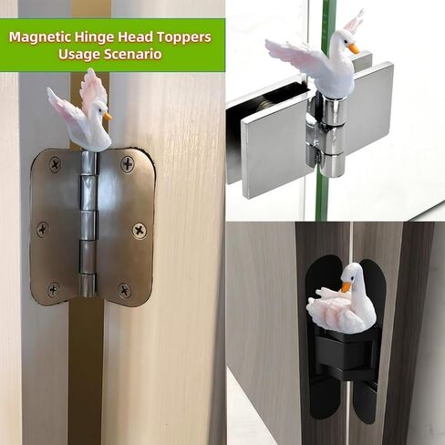 Cute Mini Creative White Swan, Duck Hinge Heads Decorative Topper Set 4PCS, Home Decoration,Magnetic Hinge Head Toppers Door Hinge in Saudi Arabia