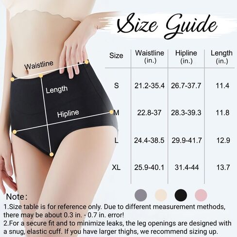 Women's Incontinence Underwear Washable 3 Pack，Breathable Cotton Leak Proof Underwear,Night Leak Proof (Grey/Pink/Beige, X-Large-Waist: 25.9''- 40.1'') in Saudi Arabia