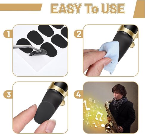Sibba Tenor Sax Mouthpiece Kit with 10 Reeds & 16 Pads Complete Professional Saxophone Accessories Set for Beginners and Players Black Silicone Mouthpiece Cushions Pads Fit for Tenor Sax Parts in Saudi Arabia