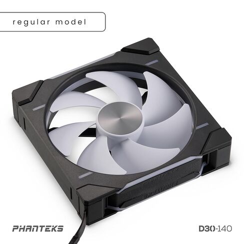 Phanteks D30-140 DRGB PWM Fan, Premium D-RGB Performance Fan, ARGB/DRGB Lighting, Daisy-Chain Fan Linking System (Black) in Saudi Arabia