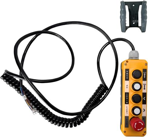 Waterproof Industrial 5 Button Rotary Button Electric Hoist Crane Pushbutton Switches with Box Holder with 15in Connecting Cable Up Down Driving Push Button Switch Control in Saudi Arabia