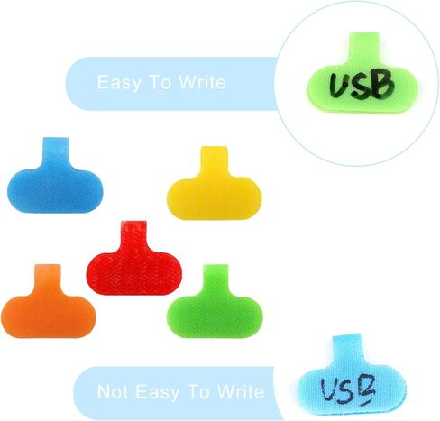 50pcs Wire Labels Electrical, Writable Reusable Nylon Cable Label Tags Cord Label Write on Wire Markers for Cable Wires Management and Identification (5 Colors) in Saudi Arabia