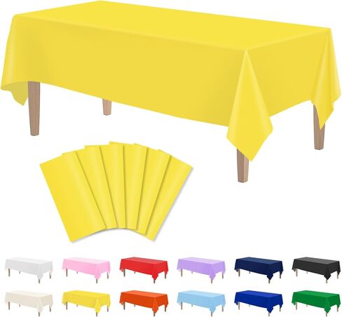 قطعتان من مفارش المائدة البلاستيكية السوداء من كوبوكيتا مقاس 54 × 108 بوصة، مفارش طاولة للاستعمال مرة واحدة، أغطية طاولات مستطيلة للحفلات in Kuwait