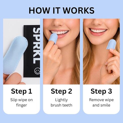 SPRKL Wine Wipes for Teeth – Instant Red Wine Stain Remover, Mint Fresh, 20 Pack Disposable Teeth Wipes in Kuwait