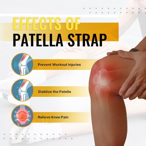 حزام الركبة Fit Geno Patella: عبوتان من حزام دعم وتر الرضفة لتخفيف الألم - دعامة الركبة القابلة للتعديل لتشغيل التهاب المفاصل وكرة السلة والكرة الطائرة Osgood Schlatter للرجال والنساء (أسود) in Kuwait
