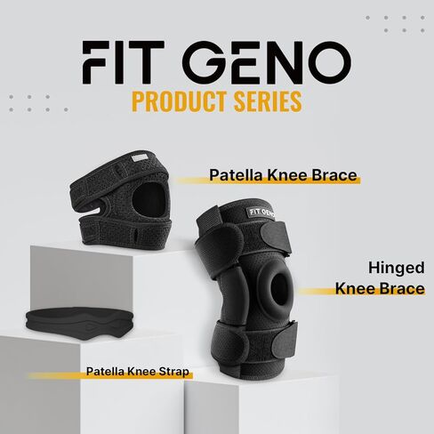 حزام الركبة Fit Geno Patella: عبوتان من حزام دعم وتر الرضفة لتخفيف الألم - دعامة الركبة القابلة للتعديل لتشغيل التهاب المفاصل وكرة السلة والكرة الطائرة Osgood Schlatter للرجال والنساء (أسود) in Kuwait
