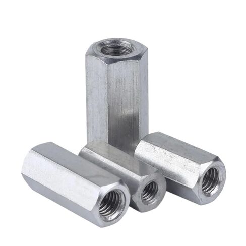 M3 عرافة اقتران المكسرات 304 الفولاذ المقاوم للصدأ طويل الجوز اتصال الخيوط بار مسمار إكسسوارات الأجهزة (M3x4.7x80mm-1pcs) in Kuwait