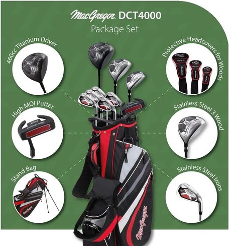 MacGregor Golf DCT4000 Golf Clubs Set with Bag, Mens Left Hand (9 Clubs / 13 Pieces) in Saudi Arabia