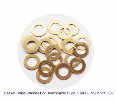 Compatible with Bugout AXIS Lock 535 EDC Pocket Knife Brass Washer Gasket,Folding Knives Replacement Cushion pad Ring,Pivot pin washers Meson Shim Washer, 0.4x9x5.2 mm,Pack of 20 pcs in Kuwait