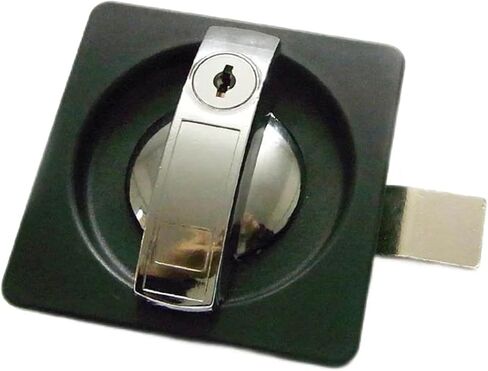 Black Steel Cupboard Lock Industrial Locking Handle Panel with Cam 1Pcs in Kuwait