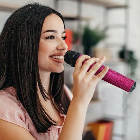 حجر الراين ميكروفون الدعامة سباركلي بلينغ كم بريق مقبض الميكروفون العالمي يغطي مقبض الميكروفون للميكروفونات المحمولة اللاسلكية اللاسلكية للحزب عرض تلفزيوني ديكور المسرح متعدد الألوان التألق in Kuwait