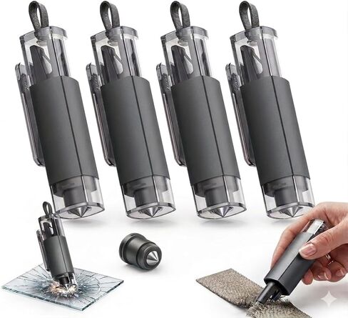 Window Breaker Seatbelt Cutter Safety Hammer, Glass Breaker Tool, Emergency Escape Tool, Underwater Glass Breaker Suitable for All Vehicles - 4-Pack(Gray) in Saudi Arabia