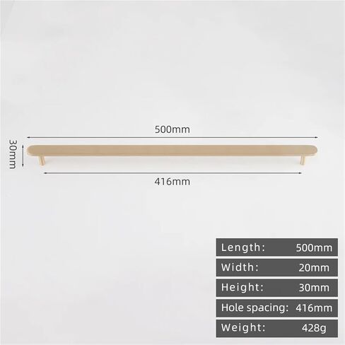Brass Cabinet Drawer Door Antique Handle 4-25 Inches 500mm Pull Bar 1Pcs(8895-416-Gold) in Saudi Arabia