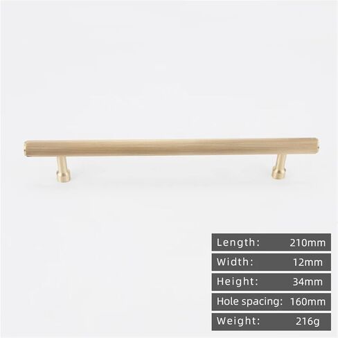 الصلبة النحاس مخطط مقبض طويل الأثاث خزائن الأجهزة أدراج خزانة الأبواب النحاس سحب 1 قطعة (8867-160) in Kuwait