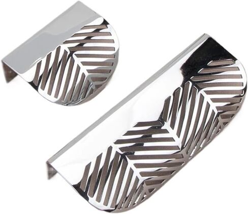 Brass Invisible Cabinet Pull Handle Furniture Hardware Drawer White Leaf Hollow 1Pcs(L1038-38-Chrome) in Saudi Arabia