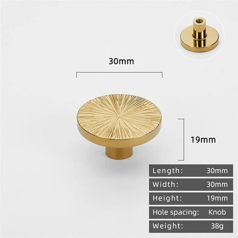 Solid Brass Hammer Pattern Semi-Circular Silver Handle Drawer Gold Pull 1Pcs(CW-30mm-PVD) in Saudi Arabia