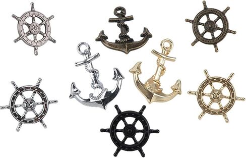 Retro Ship Handle Furniture Hardware Cabinet Rudder Steering Wheel Drawer 5Pcs(6135-Bronze) in Saudi Arabia