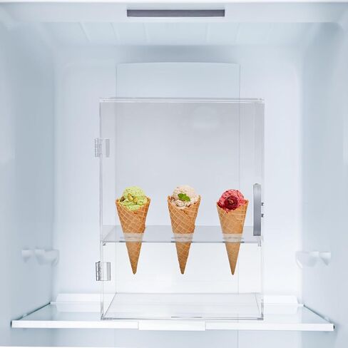 CroBlissful Acrylic Ice Cream Cone Holder 9 Holes Clear Waffle Cone Cabinet Transparent Ice Cream Display Case Stand for Bakeries Coffee Shops Dessert Shops(11.81 x 8.66 x 8.66 Inches) in Saudi Arabia