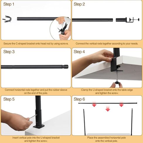 Over The Table Rod Stand with Clamps, Adjustable 15"-58" Height, 30"-81" Length Over Table Display Bar, Metal Table Hanging Rail, Table Balloon Arch Stand for Party Decor, Wedding Anniversary in Kuwait