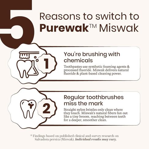 أعواد المسواك، مسواك طبيعي 100%، يبيض بشكل طبيعي، ينعش النفس، أعواد المسواك، أعواد المسواك التقليدية، كمية تكفي 3 أشهر، عبوة واحدة، 12 أعواد المسواك مع حامل. in Kuwait