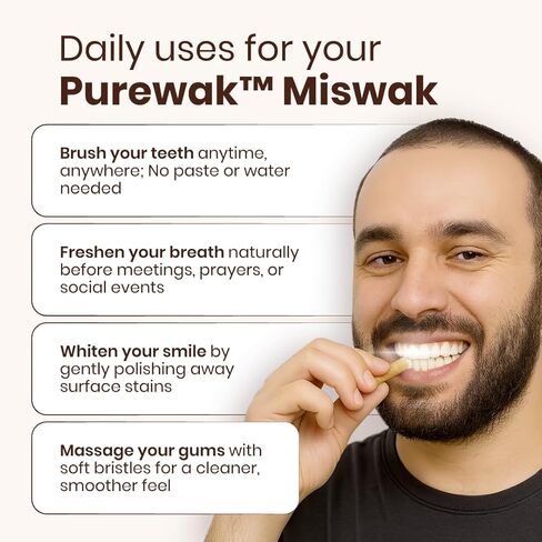 أعواد المسواك، مسواك طبيعي 100%، يبيض بشكل طبيعي، ينعش النفس، أعواد المسواك، أعواد المسواك التقليدية، كمية تكفي 3 أشهر، عبوة واحدة، 12 أعواد المسواك مع حامل. in Kuwait