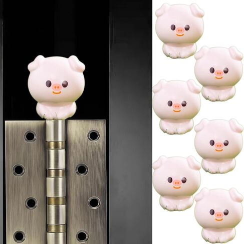 Cute Mini Creative Piglet Hinge Heads Decorative Topper Set 6PCS, Home Decoration,Magnetic Hinge Head Toppers Door Hinge in Saudi Arabia
