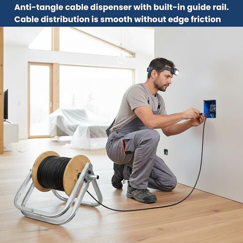Foldable Single Axle Cable Caddy for Spool, Heavy Duty Steel Cable Caddy 15 x 12 Inch Wire Spool Rack Holder for Cable Reels Dispenser Holds up to 100 lb, for Commercial Industrial in Saudi Arabia